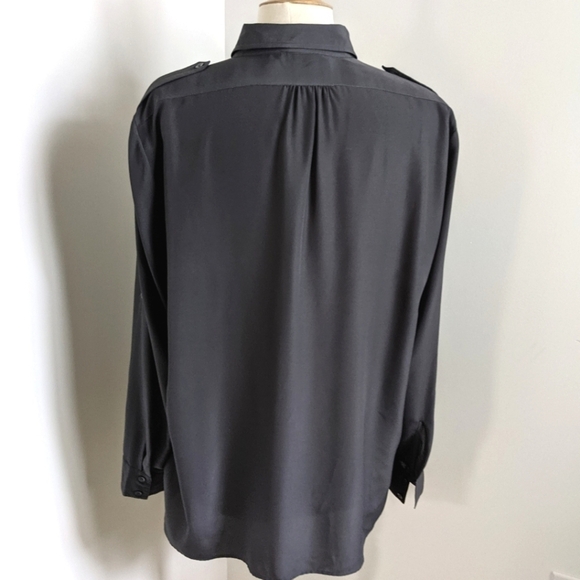 DKNY charcoal grey silky camp shirt XL - Picture 7 of 15